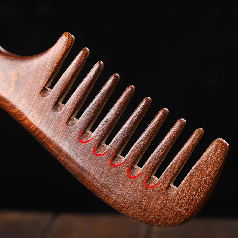 Natural Sandalwood Anti-Static Wide Tooth Hair Comb