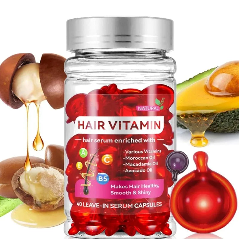 Moroccan Argan Vitamin Hair Repair Oil Capsules