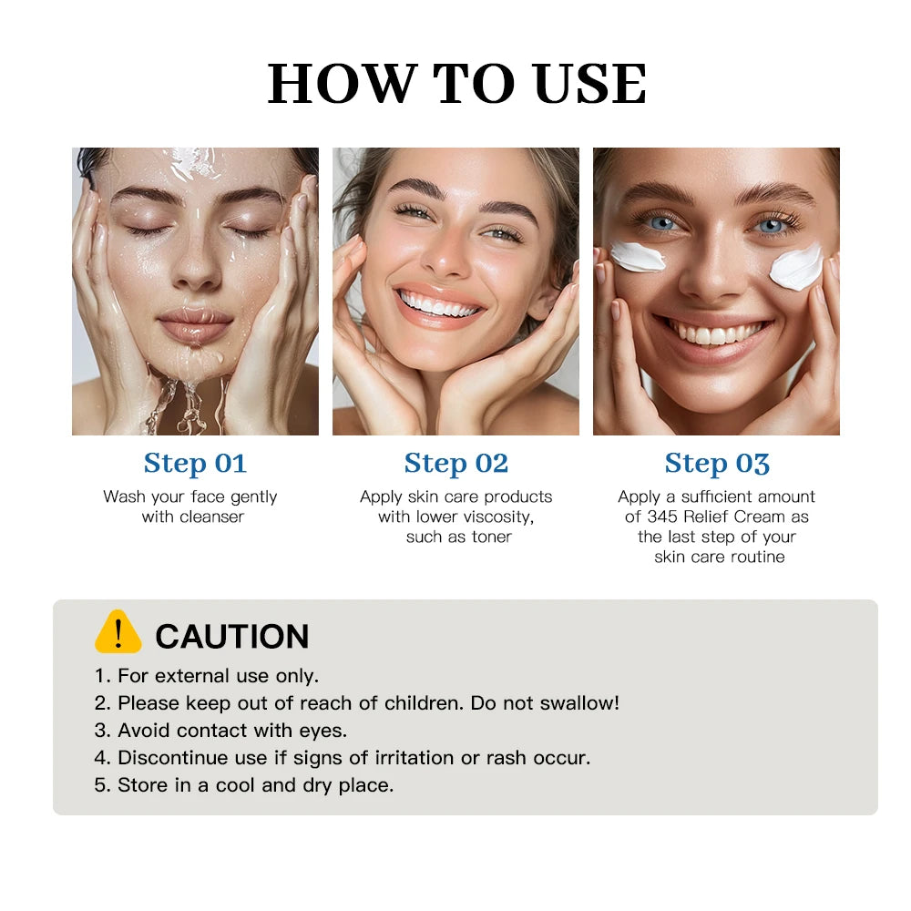 Lakerain 345 Relief Cream – Moisturizing, Brightening & Calming Korean Face Cream (50ml)