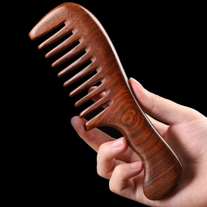 Natural Sandalwood Anti-Static Wide Tooth Hair Comb