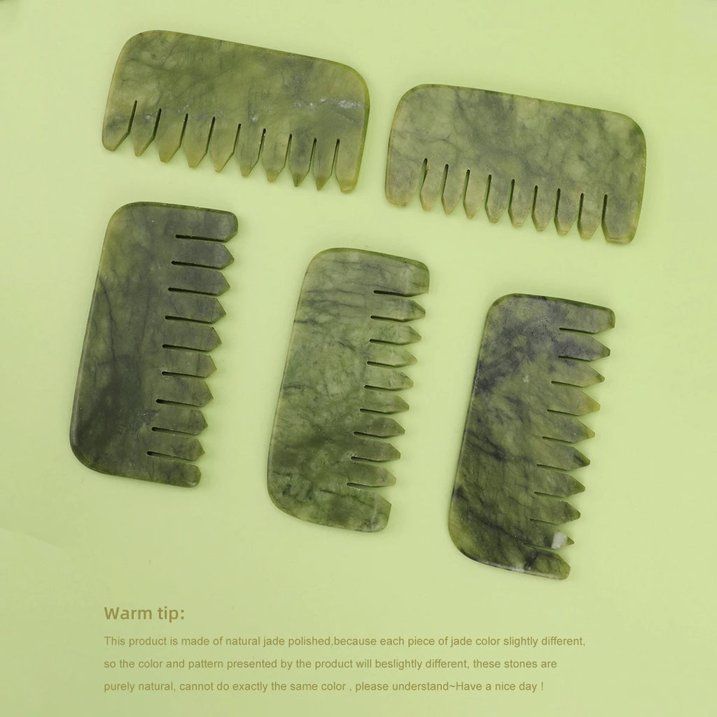Natural Jade Anti-Static Massage Comb