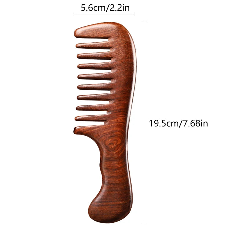 Natural Sandalwood Anti-Static Wide Tooth Hair Comb