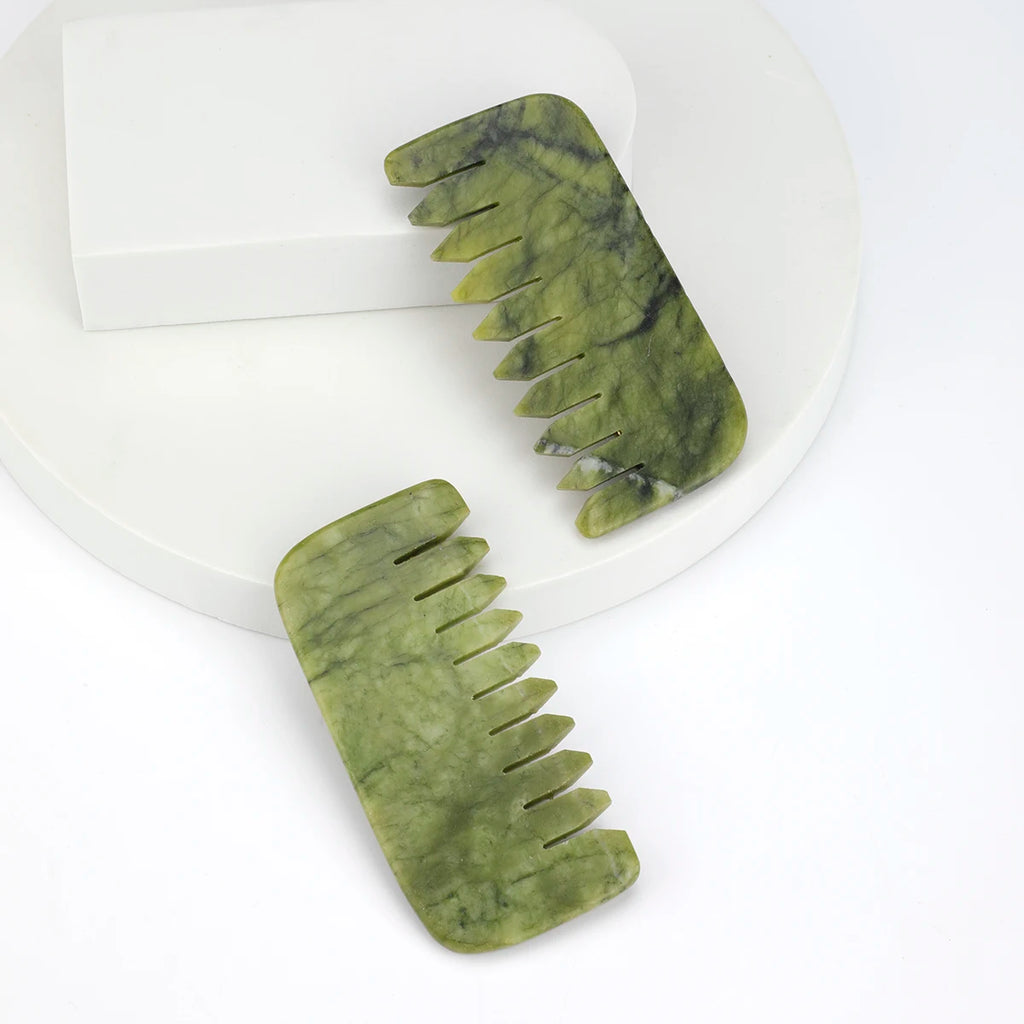 Natural Jade Anti-Static Massage Comb