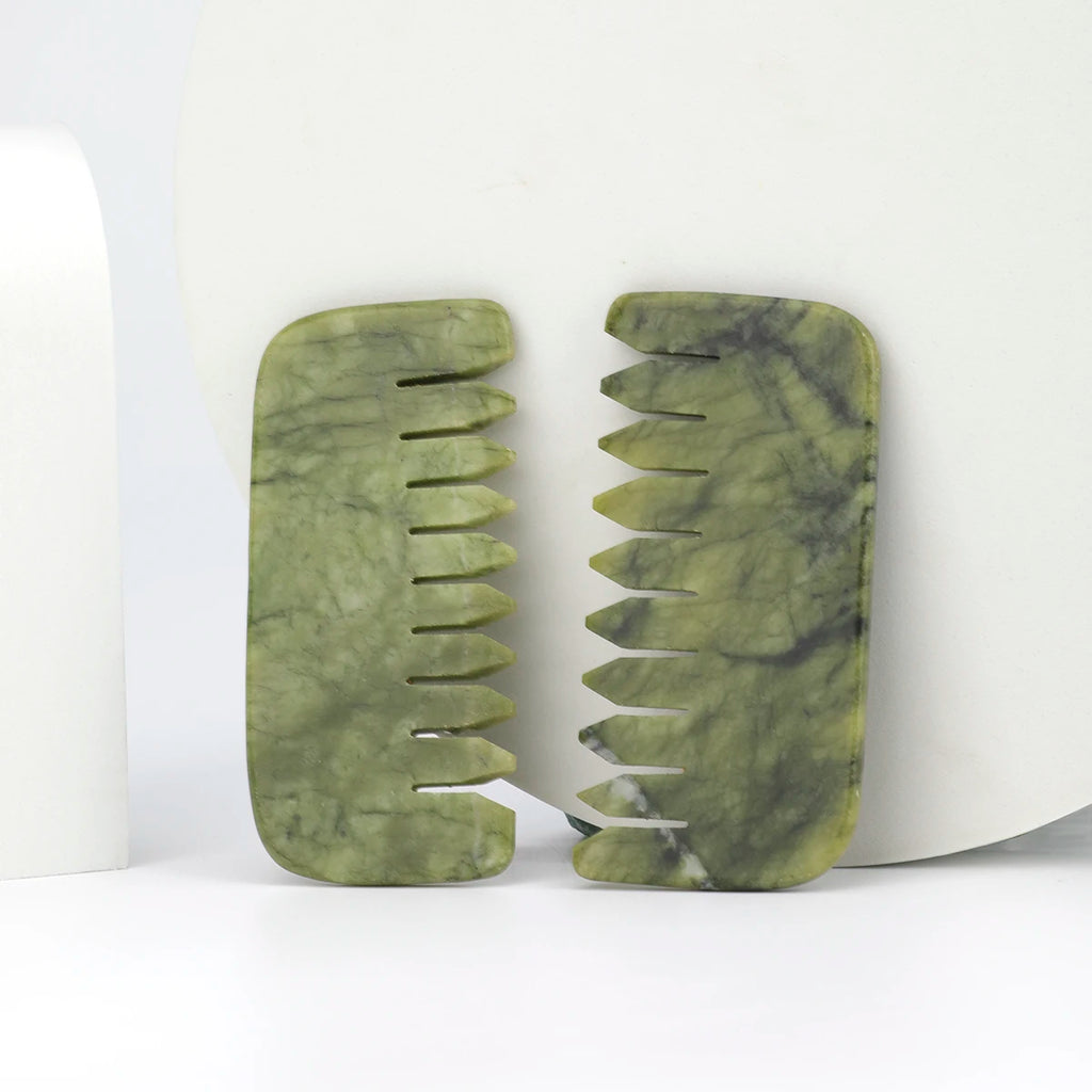 Natural Jade Anti-Static Massage Comb