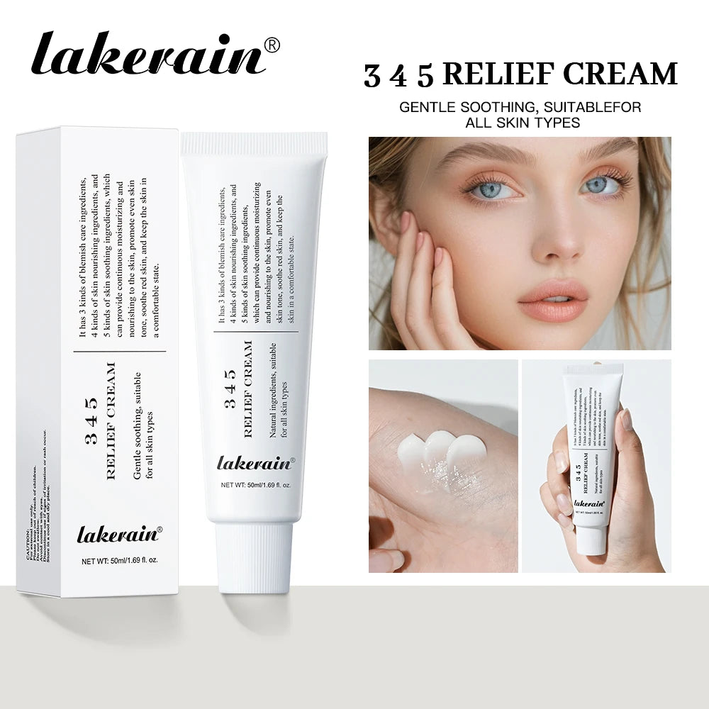 Lakerain 345 Relief Cream – Moisturizing, Brightening & Calming Korean Face Cream (50ml)