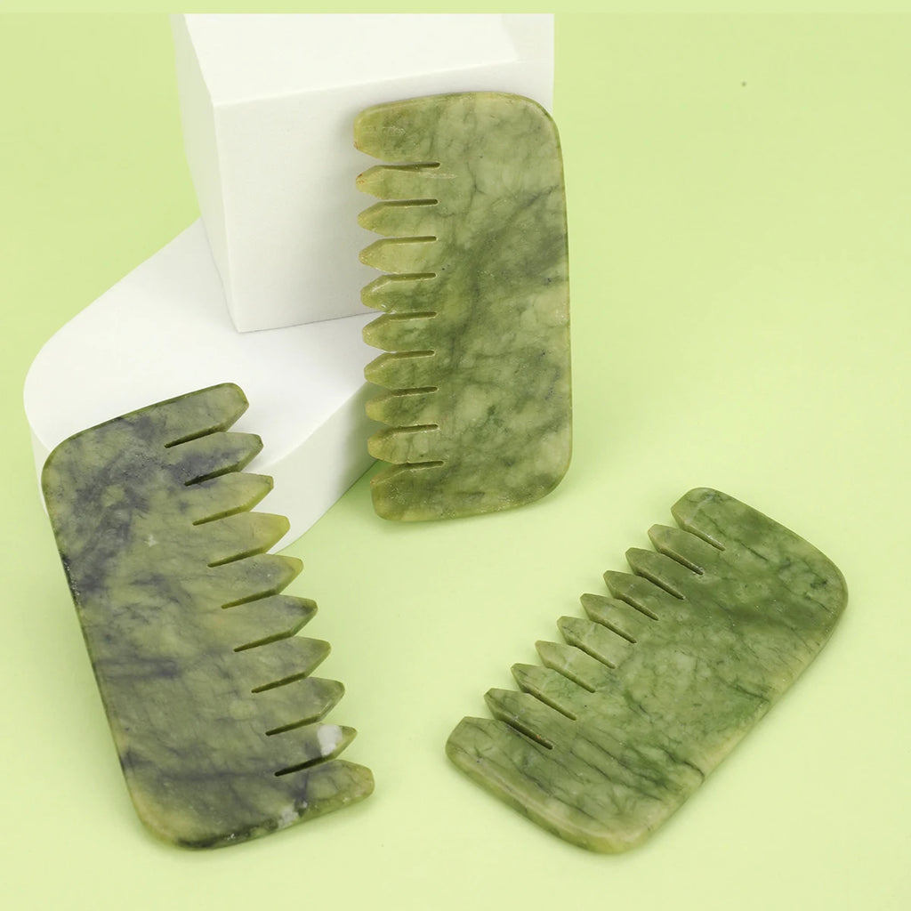 Natural Jade Anti-Static Massage Comb