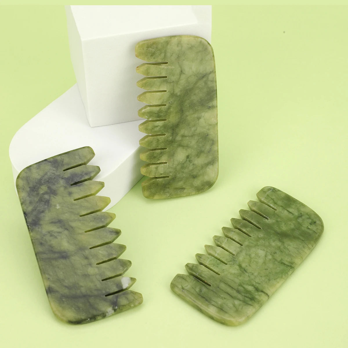 Natural Jade Anti-Static Massage Comb