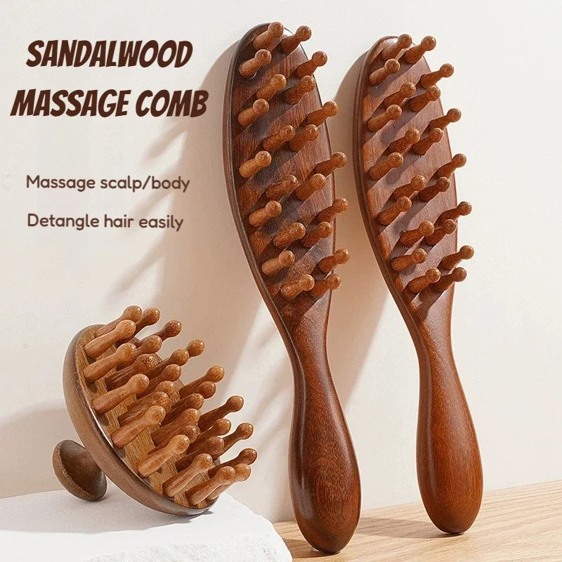 Multi-Functional Sandalwood Therapy Massage Comb
